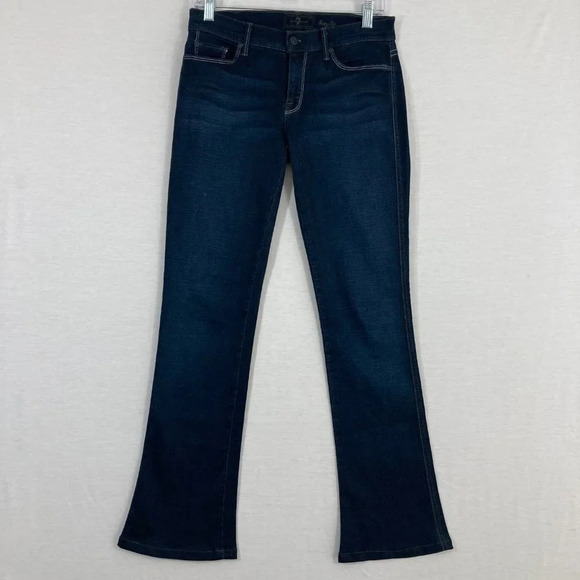 7 For All Mankind Dark Wash Kaylie Flare Jeans Size 27 - Picture 1 of 10